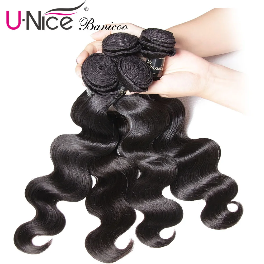 

UNice Hair Banicoo Series 10A Raw Virgin Hair Malaysian Body Wave Unprocessed Hair Bundles 1/3/4 Piece Human Hair Extensions