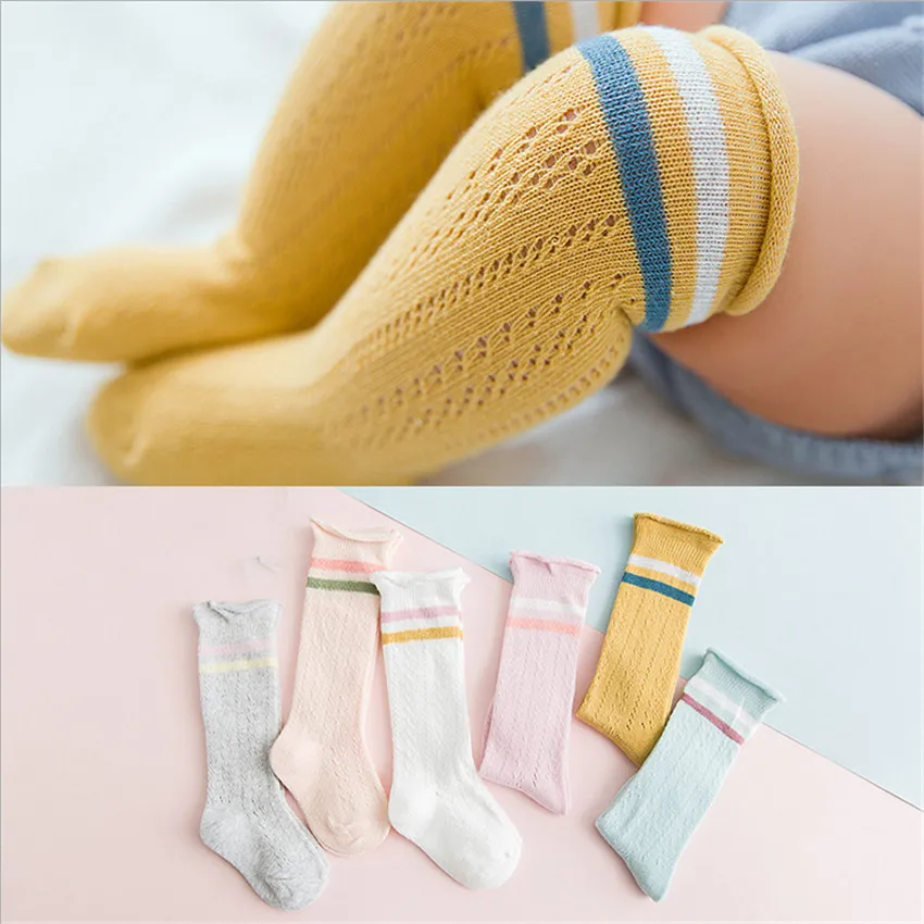 

Hot Cute Children Kids Knee Socks Summer For Girl Socks Tiny Cotton Knee High Kids Socks Children baby Long Socks New Hot Sale