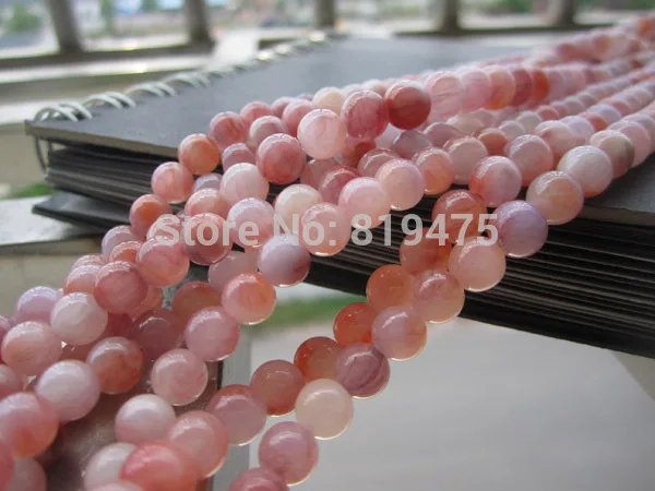 1" полная нить 6 мм 8 мм 10 мм амулет с бусами из натурального камня бусины розового цвета для изготовления ювелирных изделий