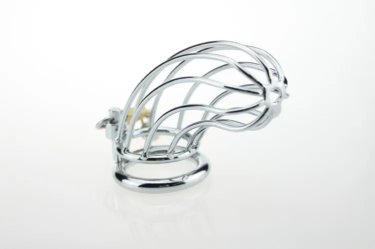 Adult Gift Stainless Steel Male Cock Cage Chastity Metal Sex Toys For Men 3 kinds of different Ring Size Choice 8