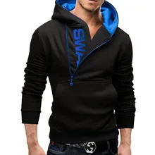 Hoodies Men 2017 Brand Male Long Sleeve Hoodie Side Zipper Letter Sweatshirt Mens Moletom Masculino Hoodies Slim Tracksuit 6XL