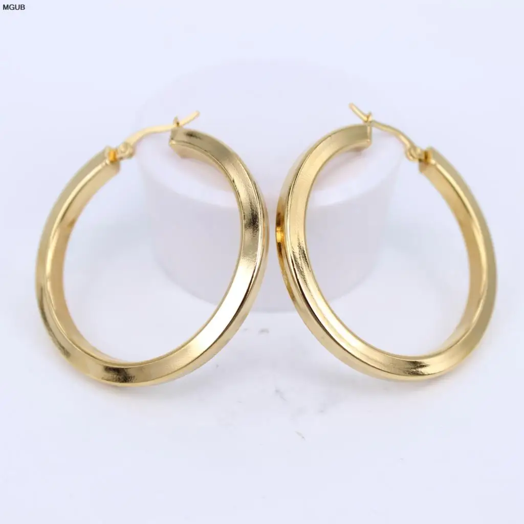 

MGUB silver/gold color 40mm four corners light popular earrings stainless steel wild ear jewelry women hot jewelry LH313