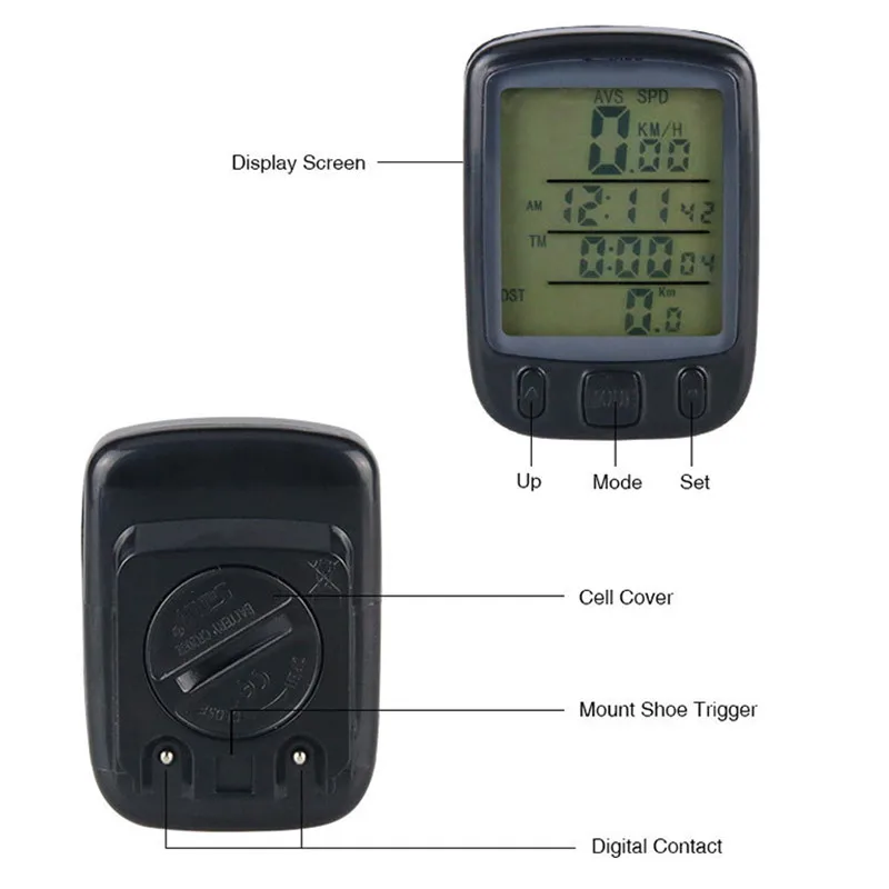 1 шт., водонепроницаемый Спидометр для горного велосипеда, ЖК-монитор для езды на открытом воздухе, одометр, светящийся беспроводной спидометр, измеритель мощности для велосипеда