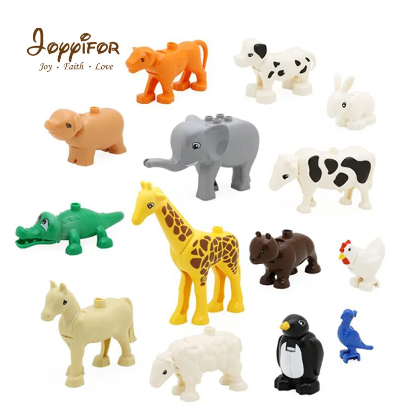 

Joyyifor 14 Kinds Animals Elephant Giraffe Horse Dog Action Figures Toys Large Building Blocks for Children Kids Birthday Gift