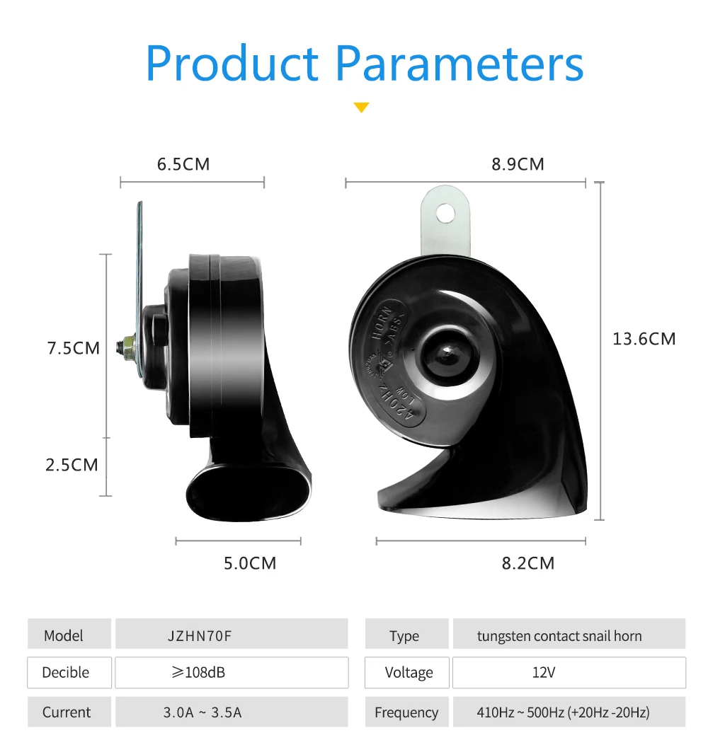 JINGZUAN новое поступление патент супер громкий улитка автомобильный Рог Высокое качество 12 в рог водонепроницаемый 125DB 2 шт. для Honda только