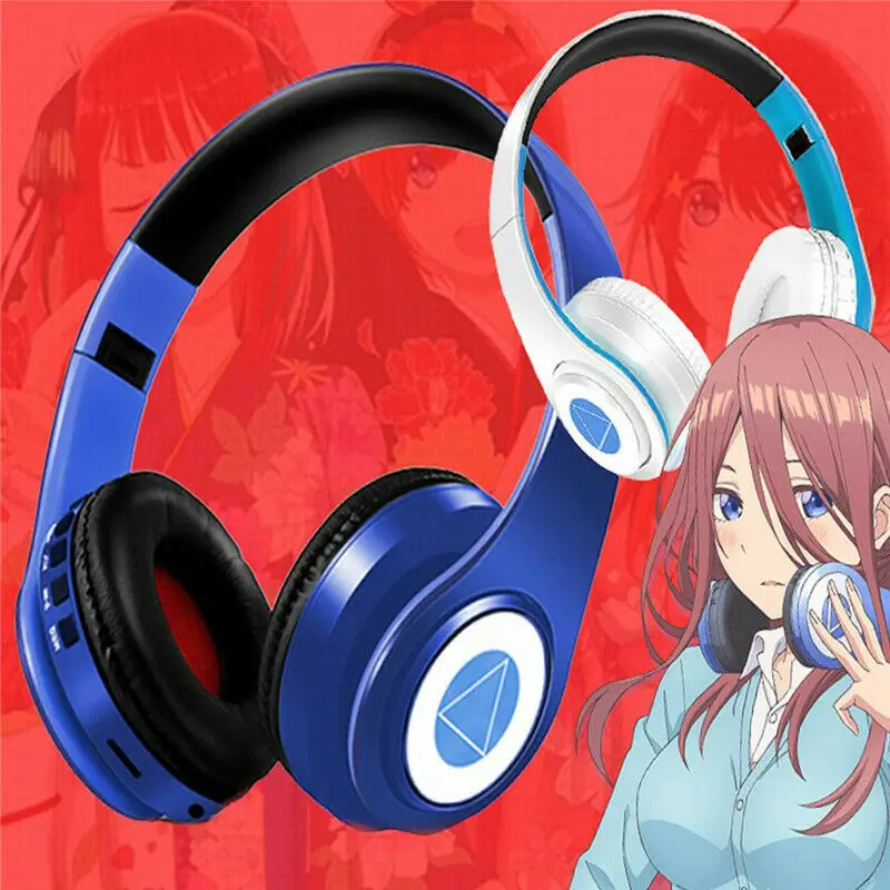 

Anime Go-Toubun no Hanayome The Quintessential Quintuplets Nakano Miku Cosplay Fold Headset Wireless Bluetooth Earphone Gifts