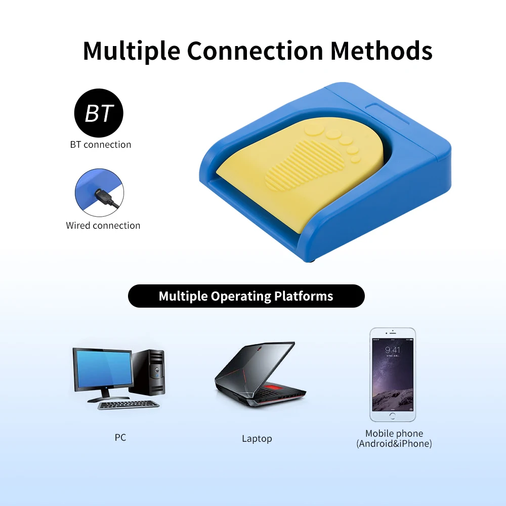Беспроводная BT педаль для ног один переключатель один ключ настраиваемая клавиатура мышь видео игра управление ПК Mac для планшетного смартфона
