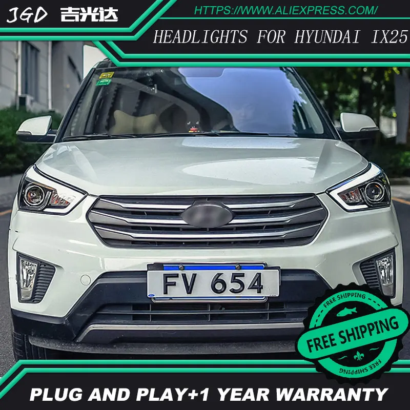 Car Styling Head Lamp case for Hyundai Creta Headlights 2015-2016 IX25 LED Headlight DRL H7 D2H Hid Option Angel Eye Bi Xenon Car Styling Head Lamp case for Hyundai Creta Headlights 2015-2016 IX25 LED Headlight DRL H7 D2H Hid Option Angel Eye Bi Xenon