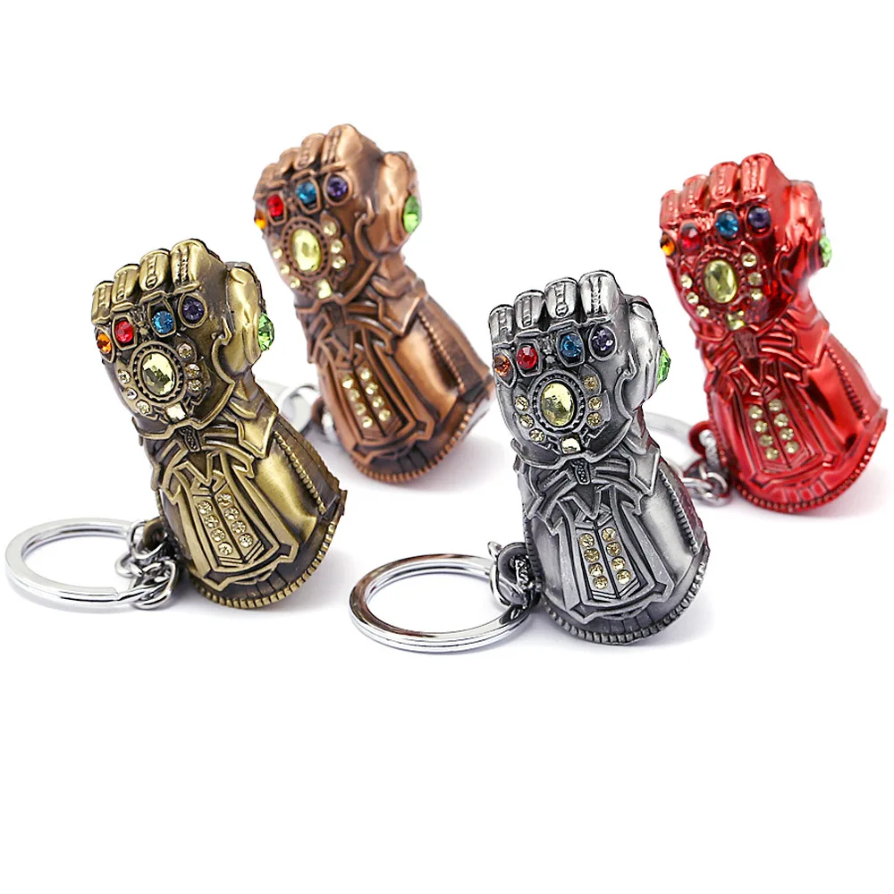 

Marvel Avengers Iron Man Gloves Keychain Thanos Gloves Infinity Gauntlet Keyrings Car Key Holder Pendants Figure Toys Chaveiro