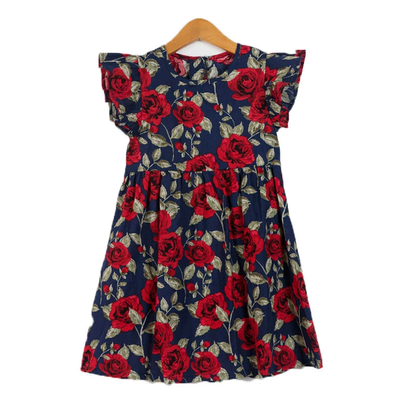 

2018 Summer Girls Dress Floral Print Princess Dresses For Baby Girls Designer Formal Party Dress Kids Clothes