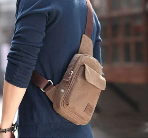 

2019 New Men Solid Soft Crossbody Bags Canvas One Shoulder Backpack Oblique Chest Pack Fashion Bag