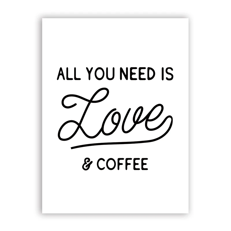 Кофейные искусственные принты кухонный домашний декор Постер Love Coffee Картина на