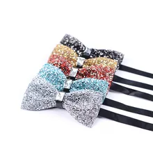 Галстук-бабочка со стразами мужские модные блестящие Галстуки