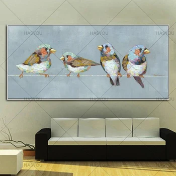 

Big Size 100% Handmade Painting Abstract Painting Colorful parrot Picture on Canvas Home Decor Animals wall picture bird Picture