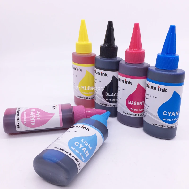 6PCS x 100ML Universal Dye Based Ink For Epson All 6 Color Desktop