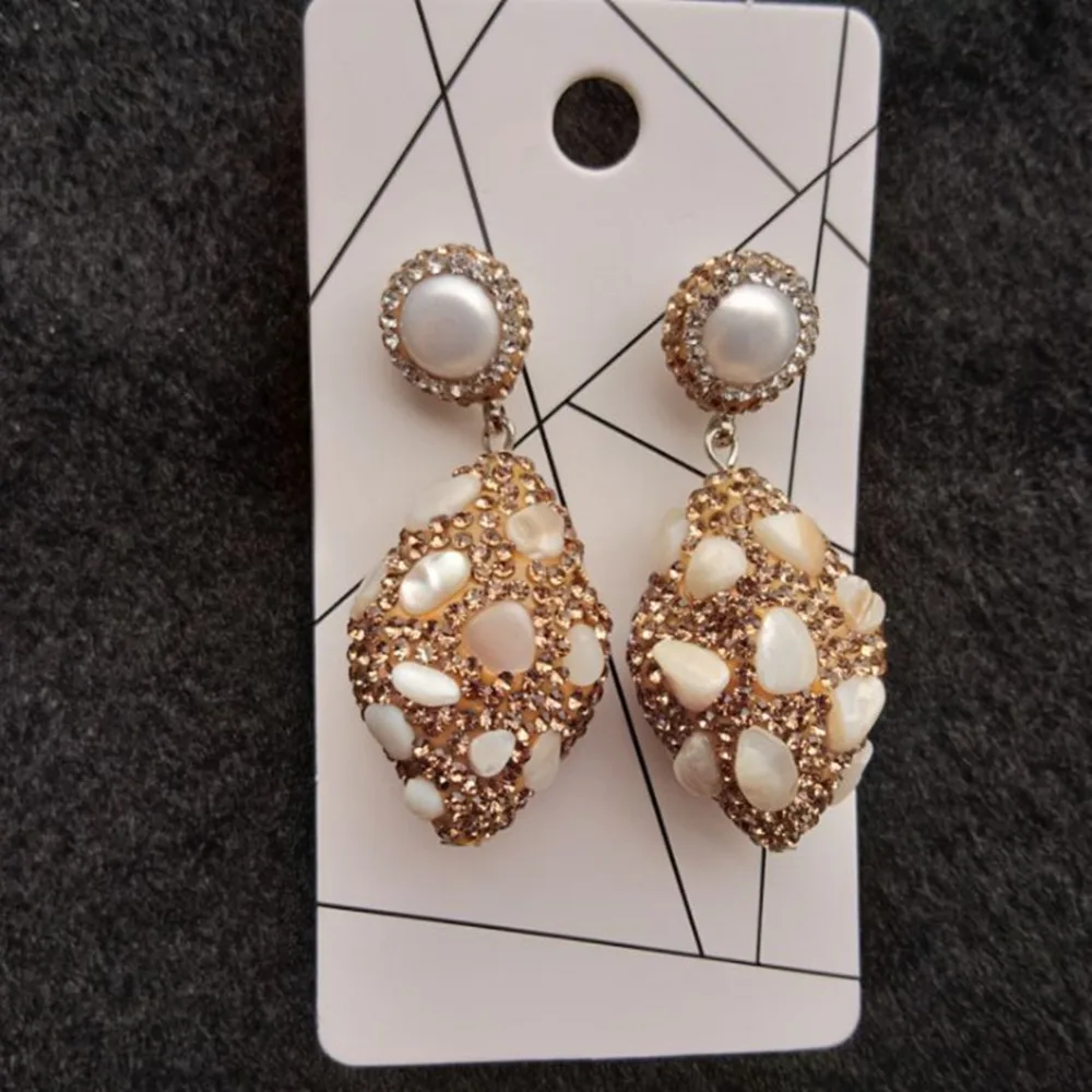 

Geometric Drop Earrings for Women Rhinestone Nature Pearl Earring Fashion Indian Jewelry Pendientes 2019 Brincos Vintage Earings