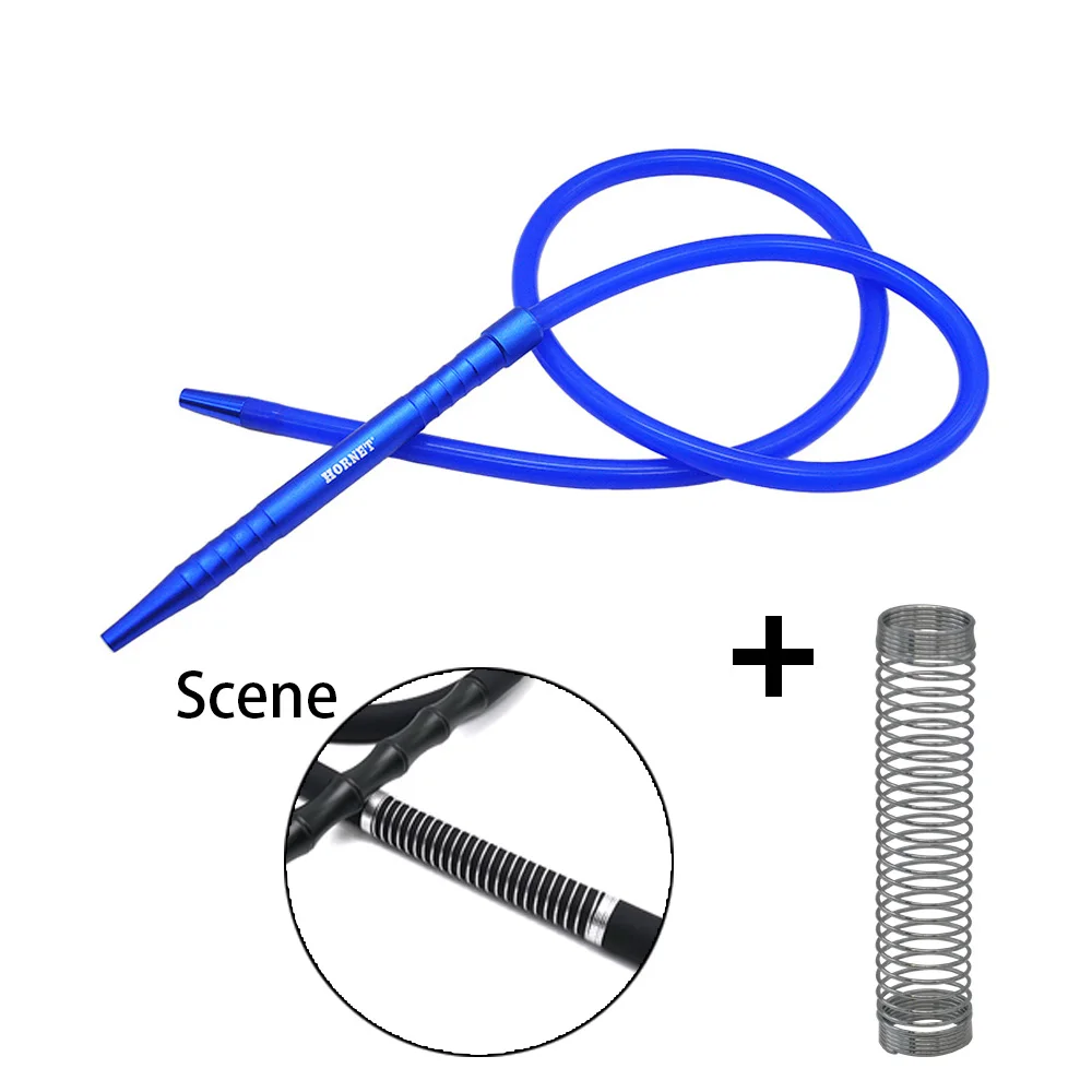 1,8 м алюминиевый шток кальяна шланг кремния шланг трубка для кальяна трубка аксессуары для кальяна наргиле - Цвет: Blue and Spring