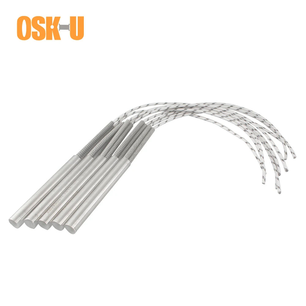 

2PCS Electric Cartridge Heater Element 220V 6mm Tube Diameter Stainless Steel Tubular Heater Parts Wattage 50/60/80W
