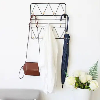 

Nordic Wrought Iron Wall-Mounted Rack Porch Coat Wall Decoration Storage Shelf Hanger For Home