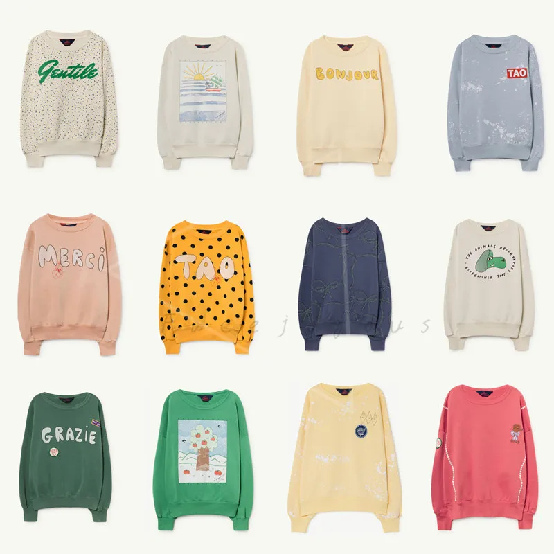 

Kids Long Sleeved Tops Sweatshirts Tao Brand 2019 Boys Cartoon Printed Bear Sweatshirt Toddler Girls Clothes T Shirt BOBO style