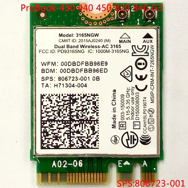 intel dual band wireless ac 3165