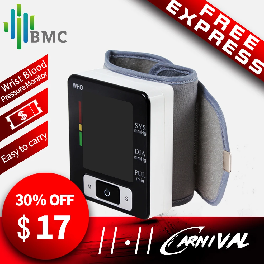 BMC Wrist Digital Blood Pressure Monitor Automatic Sphygmomanometer Smart Medical Machine Measure Pulse Rate Fitness Measurement BMC Wrist Digital Blood Pressure Monitor Automatic Sphygmomanometer Smart Medical Machine Measure Pulse Rate Fitness Measurement