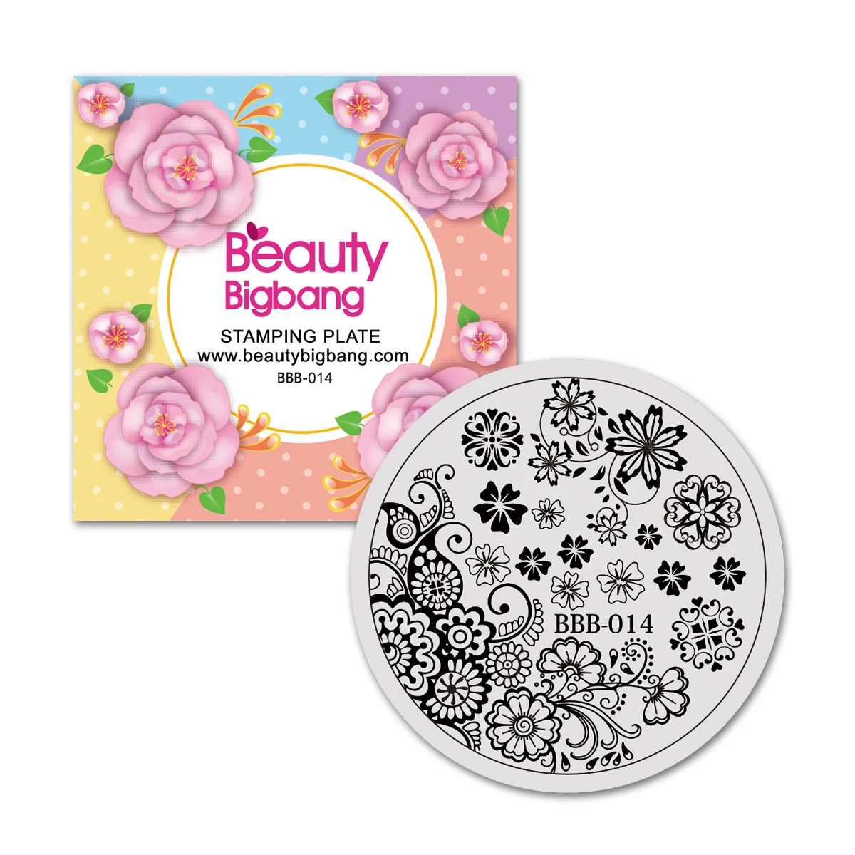 BeautyBigBang штамповочная пластина для ногтей круглый Леопардовый цветочный узор винтажный штамп для ногтей из нержавеющей стали шаблон инструмент для дизайна ногтей BBB-013