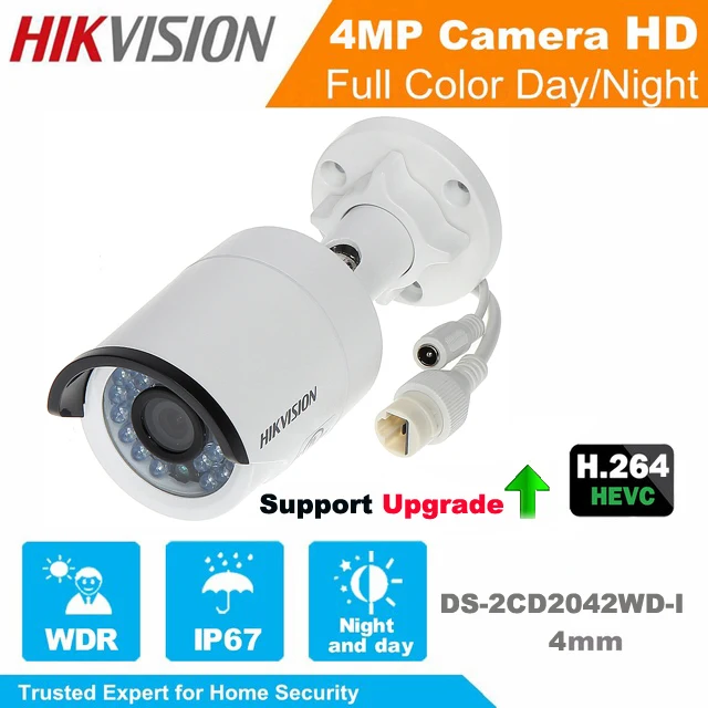 Hikvision английская версия IP Камера ds-2cd2042wd-i 4mp пуля водонепроницаемый сети ip ИК POE