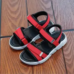 Оптовая продажа из нубука кожаные сандалии модная детская одежда летние Туфли без каблуков детская обувь противоскользящая подошва