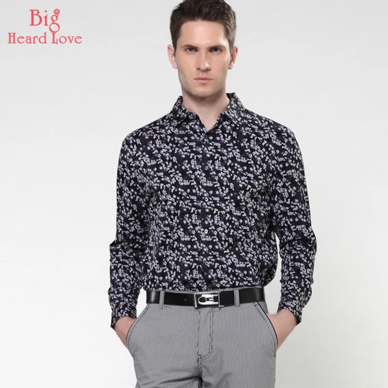 

Floral Men's Shirt Long Sleeve Fashionable Clothes Blouse Spring And Summer Printing Leisure Lapel Slim Fit Cotton NCX-140