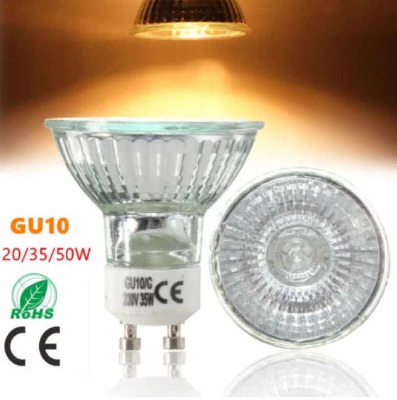 Newest 20W/35W/50W GU10 Bright Warm White Halogen Lamp Home Light Bulbs  220-240V