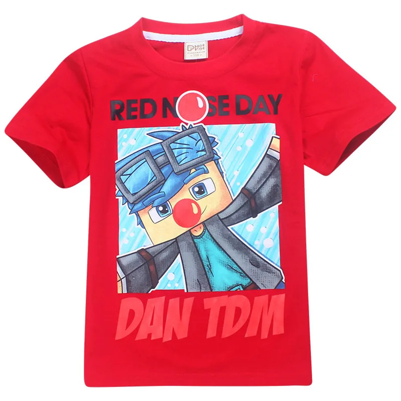 Roblox Kids Clothes Boys T Shirt Girls Tops Dan Tdm Red Nose Day - clothes kids print tee tops roupas boys girls roblox red nose day