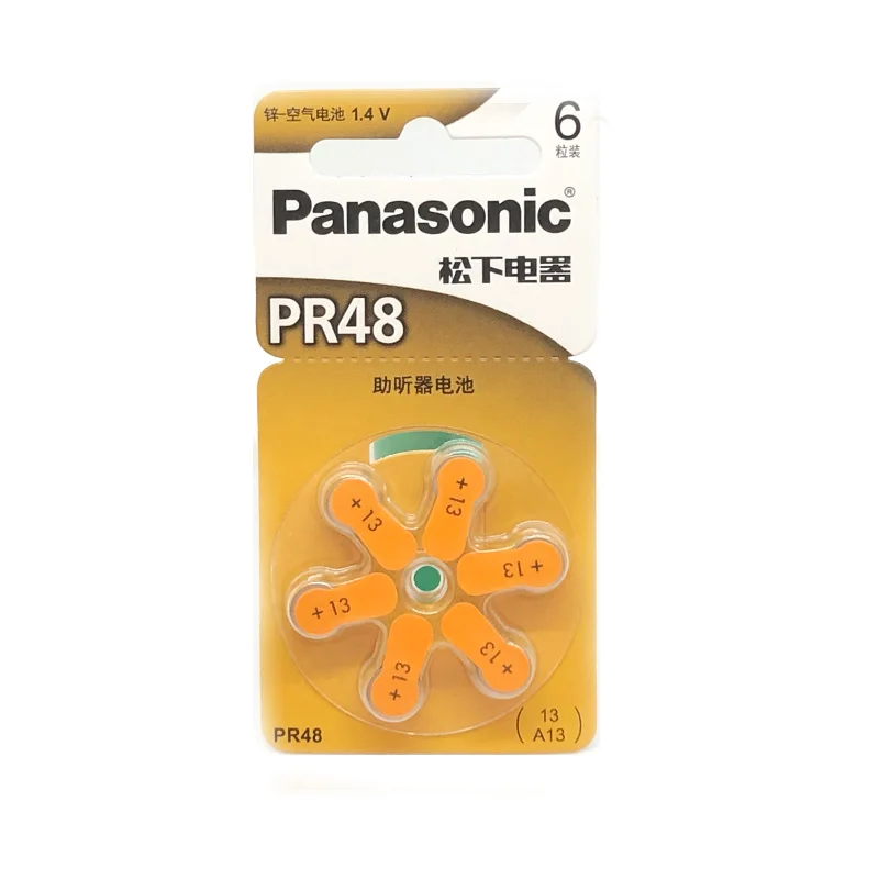 96 шт./лот Panasonic PR48 Аккумулятор для слухового аппарата 7,9 мм* 5,4 мм 13 A13 глухой-помощь Acousticon кохлеарный батарейки таблеточного типа