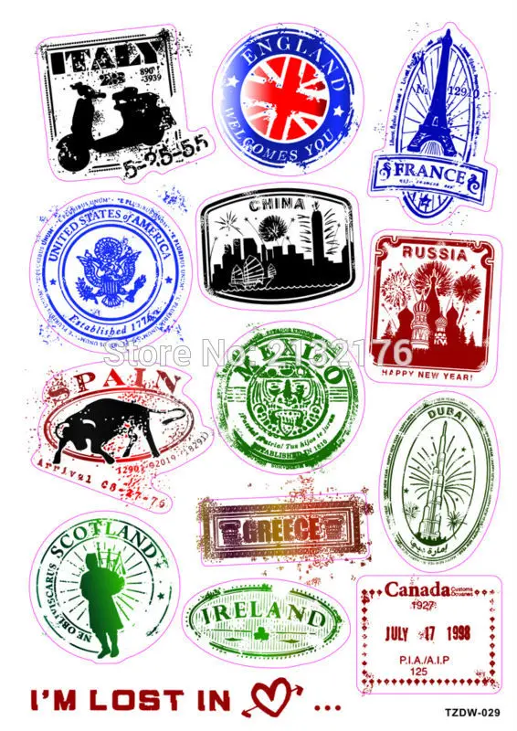 2-Designs-travel-PVC-Waterproof-sticker-bomb-Luggage-Suitcases-Guitar-Skateboard-laptop-stickers-Car-Styling (1)