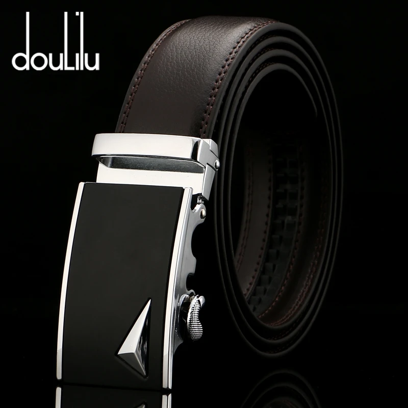 Doulilu, модный мужской ремень, роскошный, натуральная кожа, автоматическая пряжка, мужской ремень, черный, практичный, высококачественный, деловой, мужской ремень