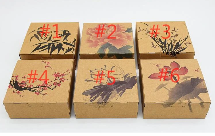 

200pcs/lot Classic Chinese Ink And Wash Painting Style Mooncake Box Cake Biscuit Candy Package Gift Box lin4135