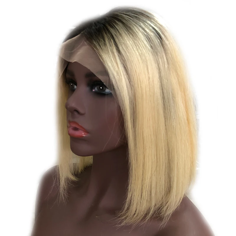 

#1B/613 Lace Front Wig 13*4 Short Cut Brazilian Straight Human Hair Wigs Remy BOB Wig 130%/150%/180% Density