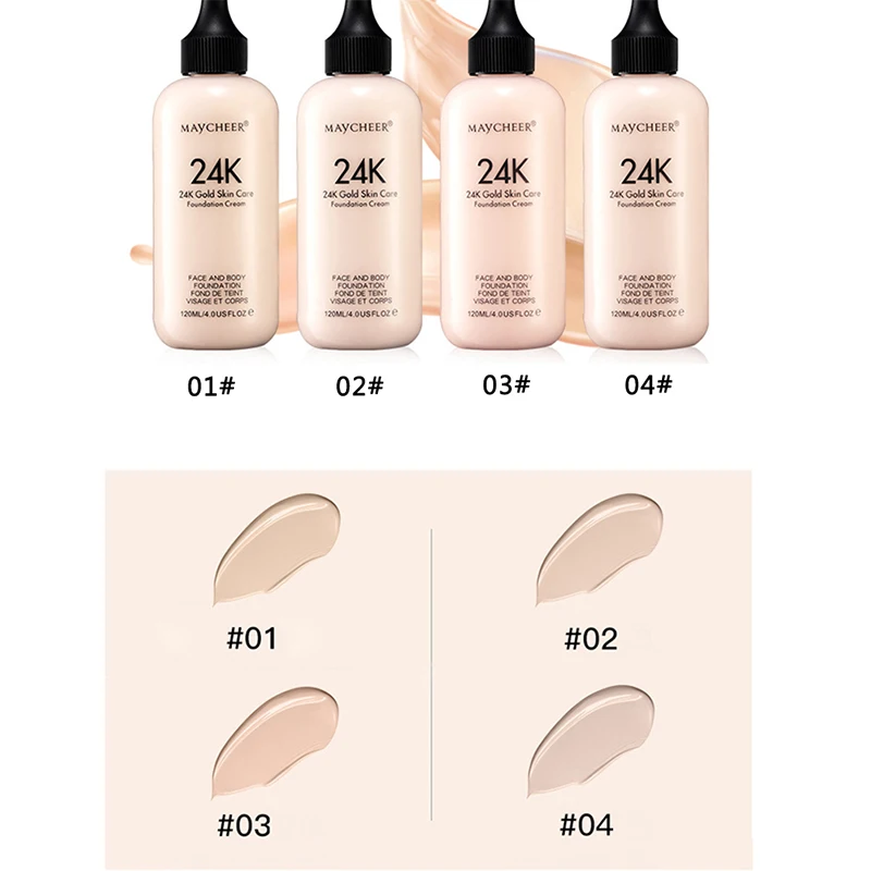 

120ml Waterproof Mineral Liquid Foundation Full Cover Base Concealer Makeup Creams Face Sun Block Foundation Cream Make Up
