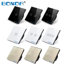 BONDA Touch Switch EU/UK standard White Crystal Glass Panel Touch Switch, AC220V,1 Gang 1 Way, EU Light Wall Touch Screen Switch BONDA Touch Switch EU/UK standard White Crystal Glass Panel Touch Switch, AC220V,1 Gang 1 Way, EU Light Wall Touch Screen Switch