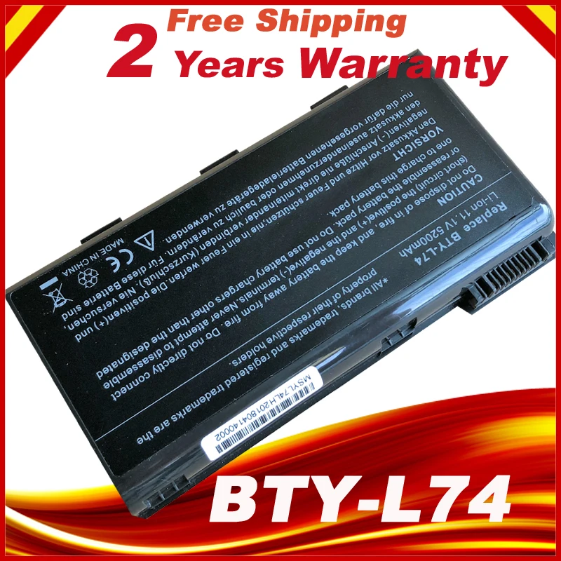 4400 мАч 6 ячеек BTY-L74 новый ноутбук Батарея для MSI L74 L75 A5000 A6000 CX500 CX500DX CX705X CX623 EX460 EX610 CX700