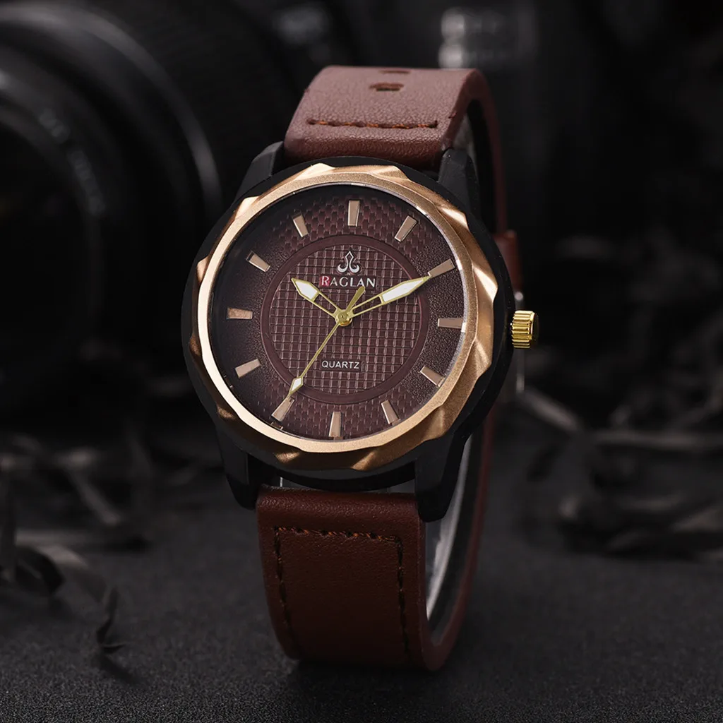 

Saatleri Fashion Men Quartz Watch High Quality Leather Men's quartz watch mens watches top brand Best Gift Masculino Reloj @5