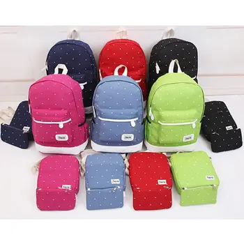 

2019 Fashion Girls Casual Hot Sales Teenage School Youth Color Bags Women Three Pieces Backpack Crossbody Bag Set