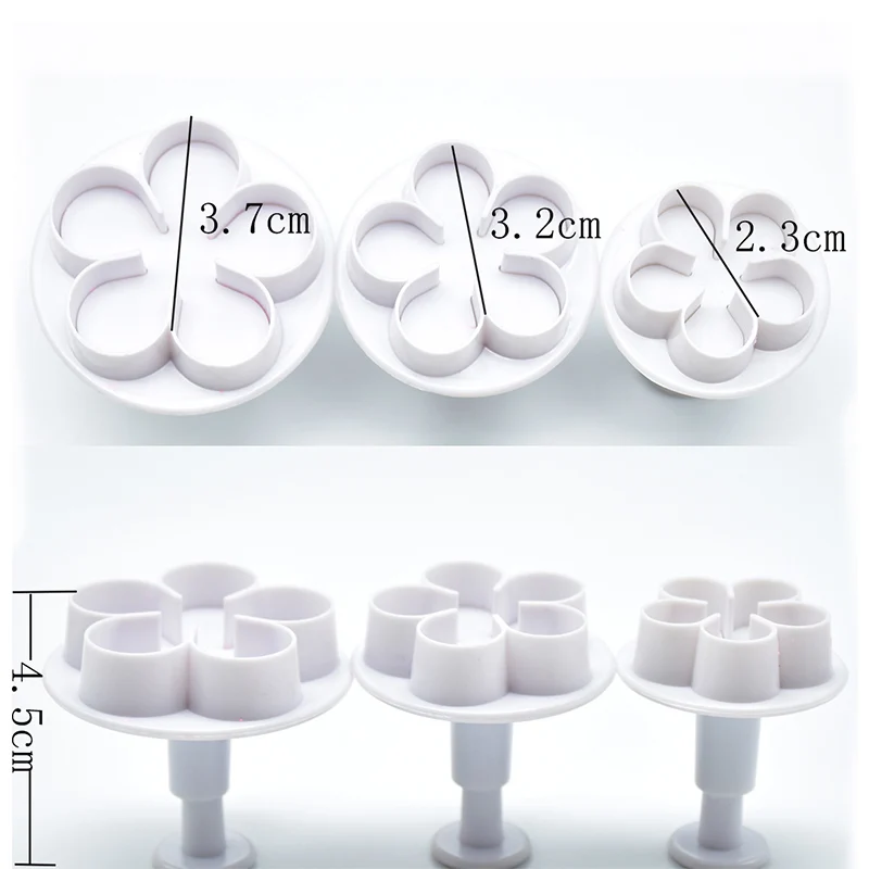 3 шт. резак для печенья цветок Плунжер DIY Форма для глазури на торт пластмассовые гаджеты для кухни украшения торта аксессуары для выпечки