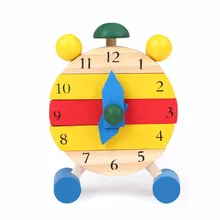 1 шт. Пазлы мультяшный будильник обучающая игрушка для детей цифровые деревянные часы игрушка будильник "сделай сам" пазл ранний образование