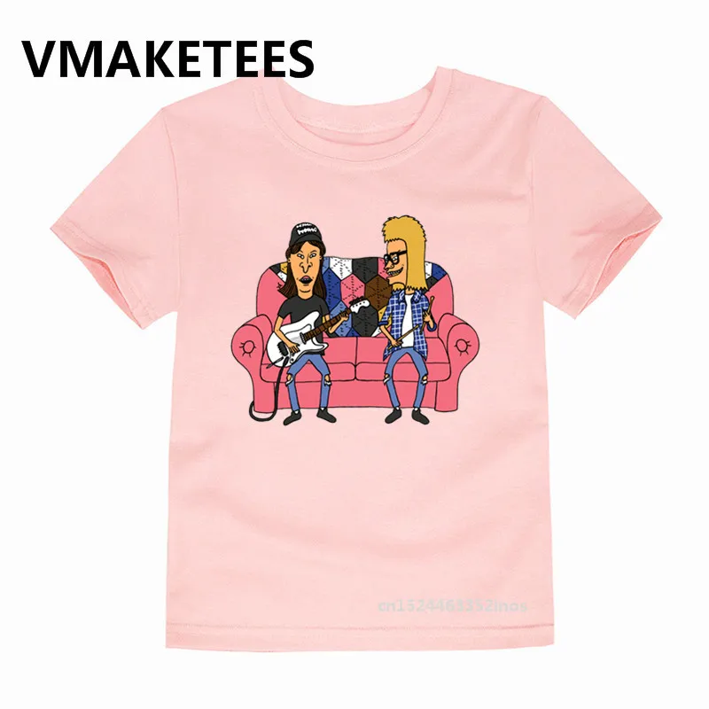 Детская забавная футболка с героями мультфильмов; Beavis And Butthead; летняя футболка для малышей; топы для мальчиков и девочек; HKP5048B