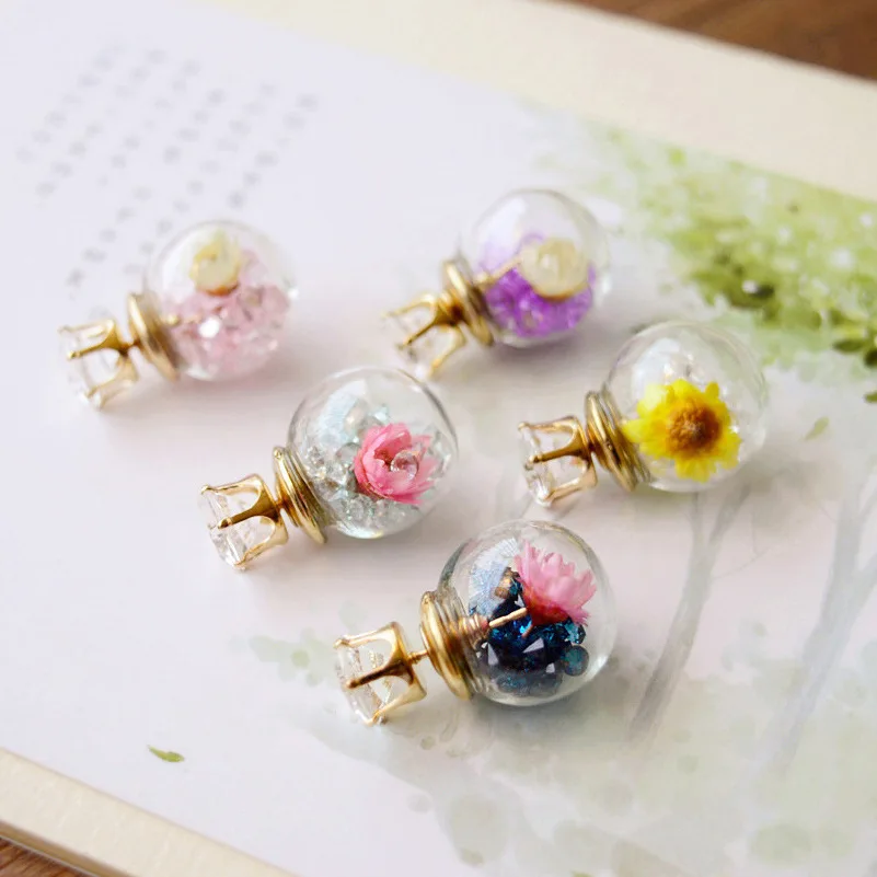 DoreenBeads Модные женские серьги гвоздики прозрачные многоцветные Кристальные