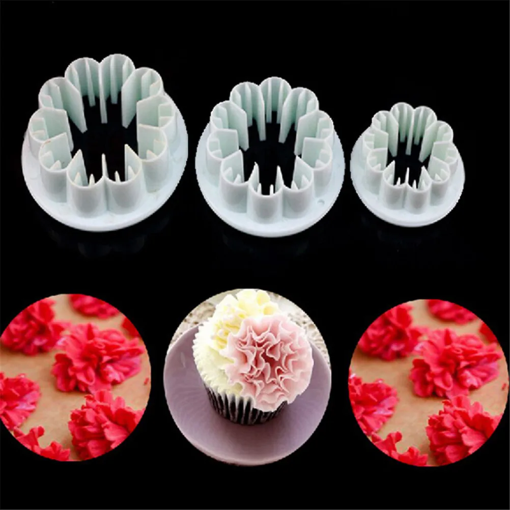 Plastic DIY Carnation Flower Fondant Cutter Mold Cake Decoration Sugar Craft Tool Carnation