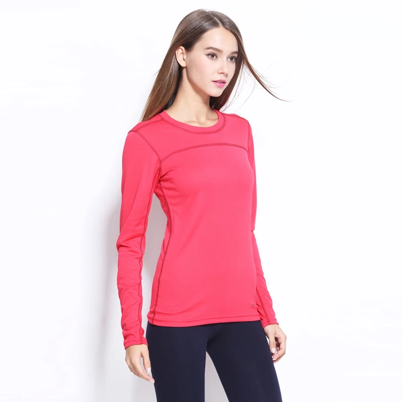 

Plus Size Female Breathable Quick Dry Long Sleeve Sports T Shirts for Women Yoga Running Fitness S - 3XL