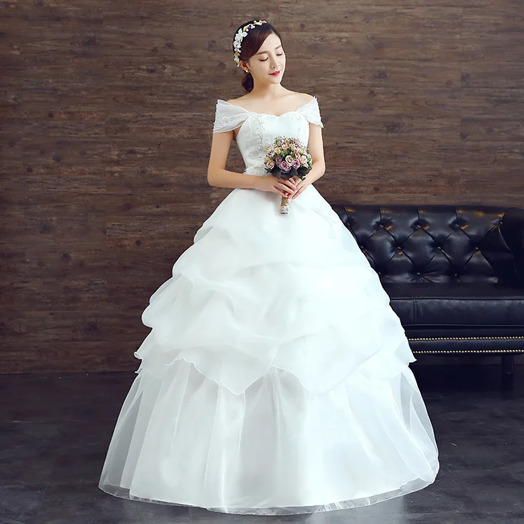 2016 aliexpress fall organza new wedding gauze tiered dress. One