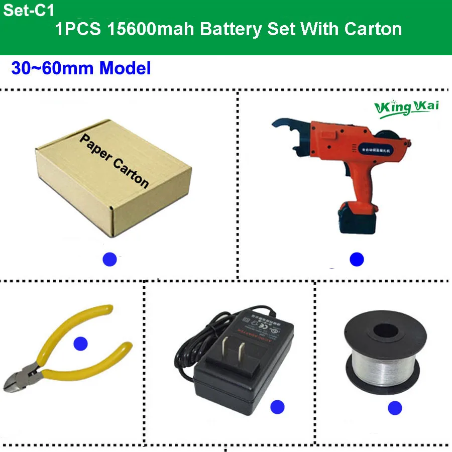 12V 15600mah автоматический беспроводной Перезаряжаемый литиевый аккумулятор, Электрический станок для завязывания арматуры, набор инструментов для строительства арматуры - Цвет: 30-60 1PCS15600mah C